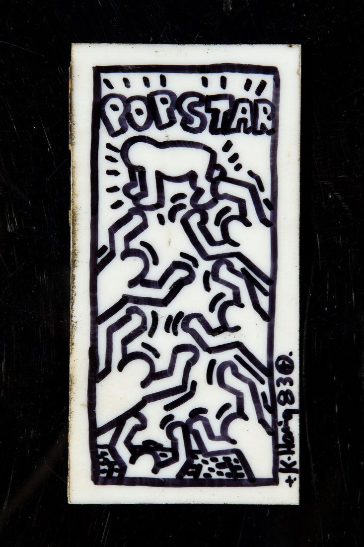 KEITH HARING (AMERICAN1958-1990) GLASS SUBWAY TILE (1 of 4)