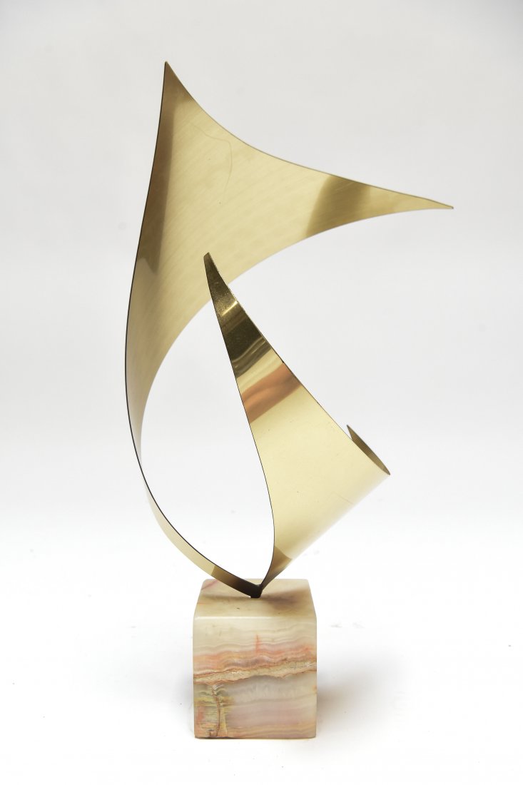CURTIS JERE ABSTRACT BRASS SCULPTURE (1 of 8)