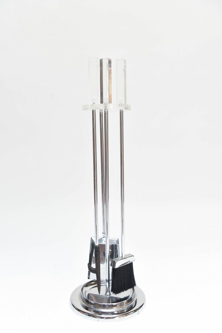 LUCITE AND CHROME FIREPACE TOOLS (1 of 7)