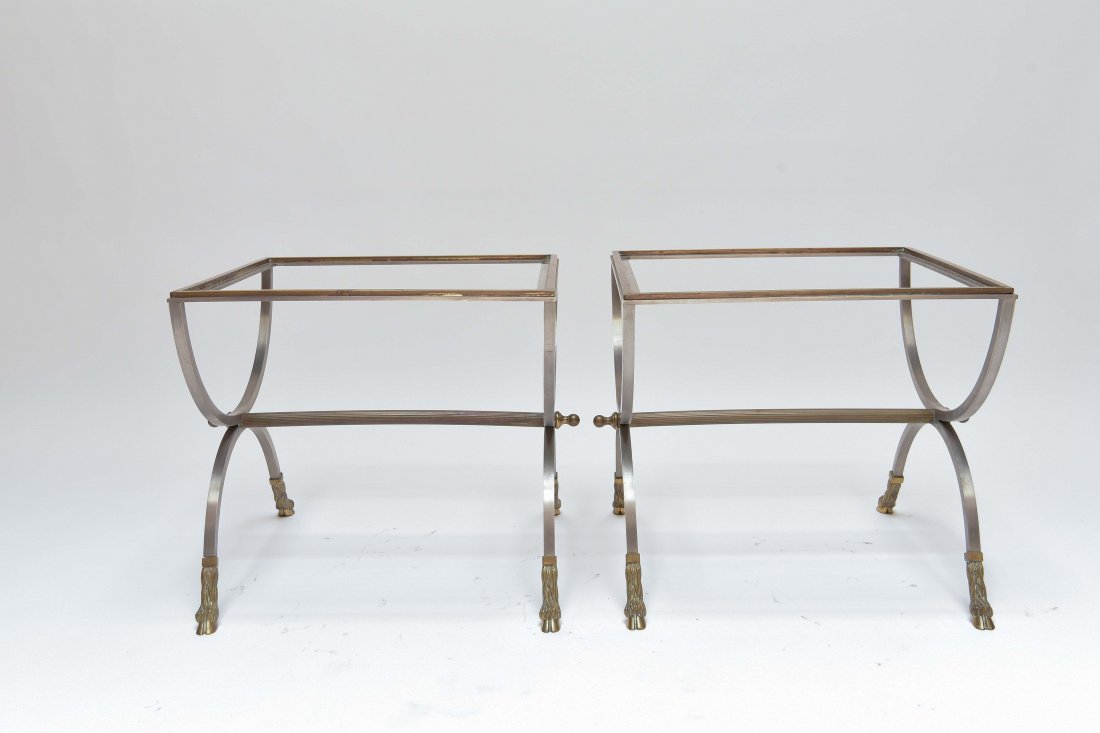 (2) MAISON JENSEN BRASS & STEEL SIDE TABLES (1 of 5)