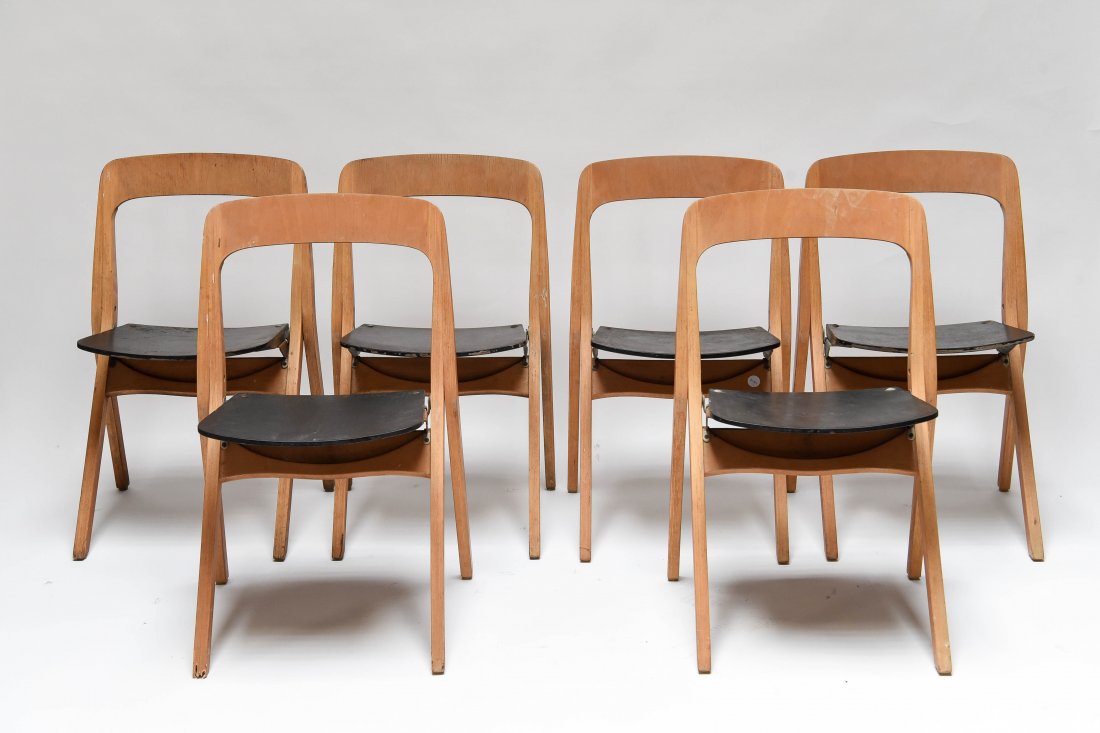 (6) WILH SCHAUMAN, CARL-JOHAN BOMAN FOLDING CHAIRS (1 of 10)