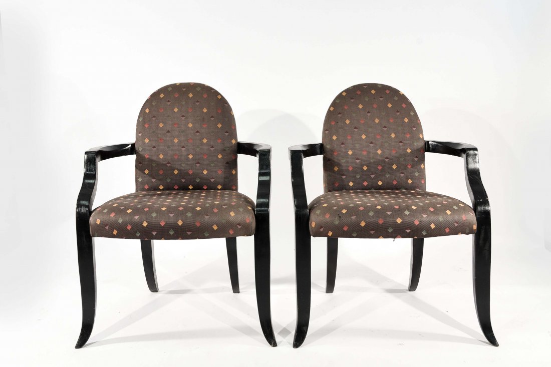 PAIR OF DONGHIA (ATTR.) ARM CHAIRS (1 of 10)
