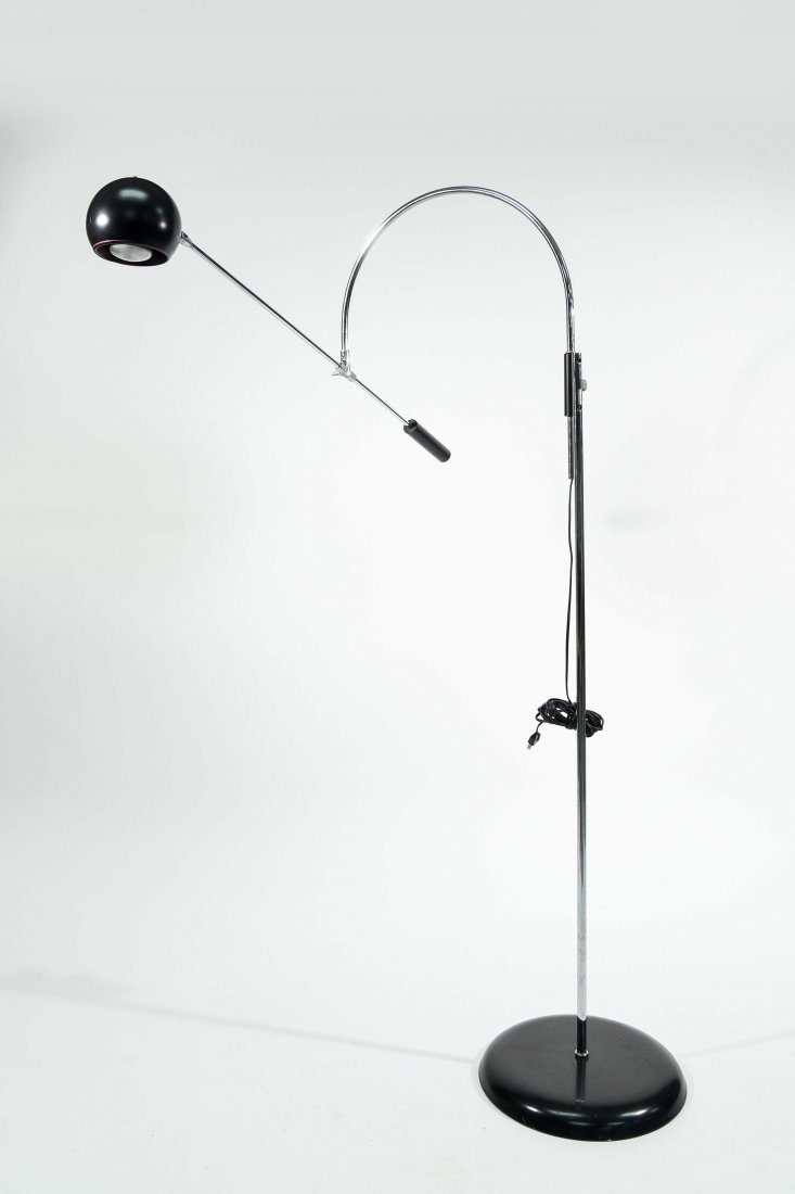 SONNEMAN FLOOR LAMP: Dimensions: H 60" x W 39" x D 14" Condition: Early signs of pitting to chrome