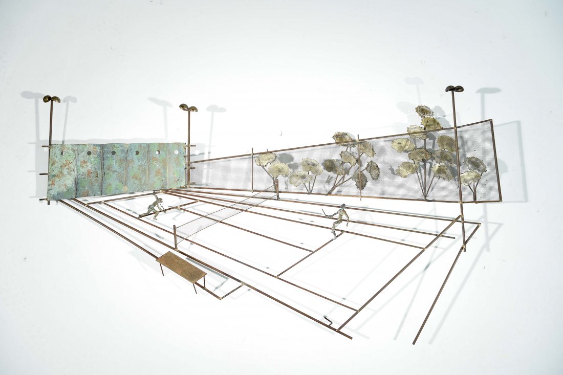 CURTIS JERE TENNIS MATCH WALL ART SCULPTURE (1 of 9)