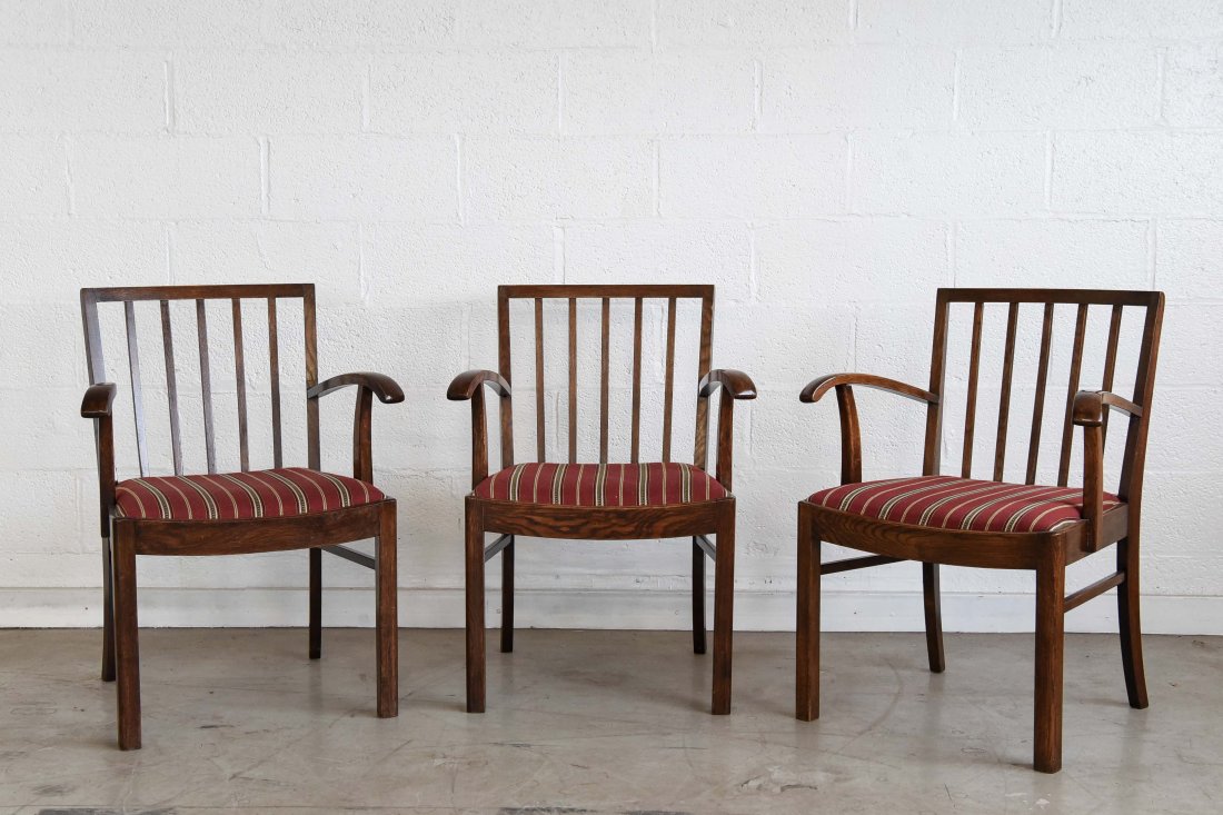 3 1940'S OAK ARM CHAIRS (1 of 10)