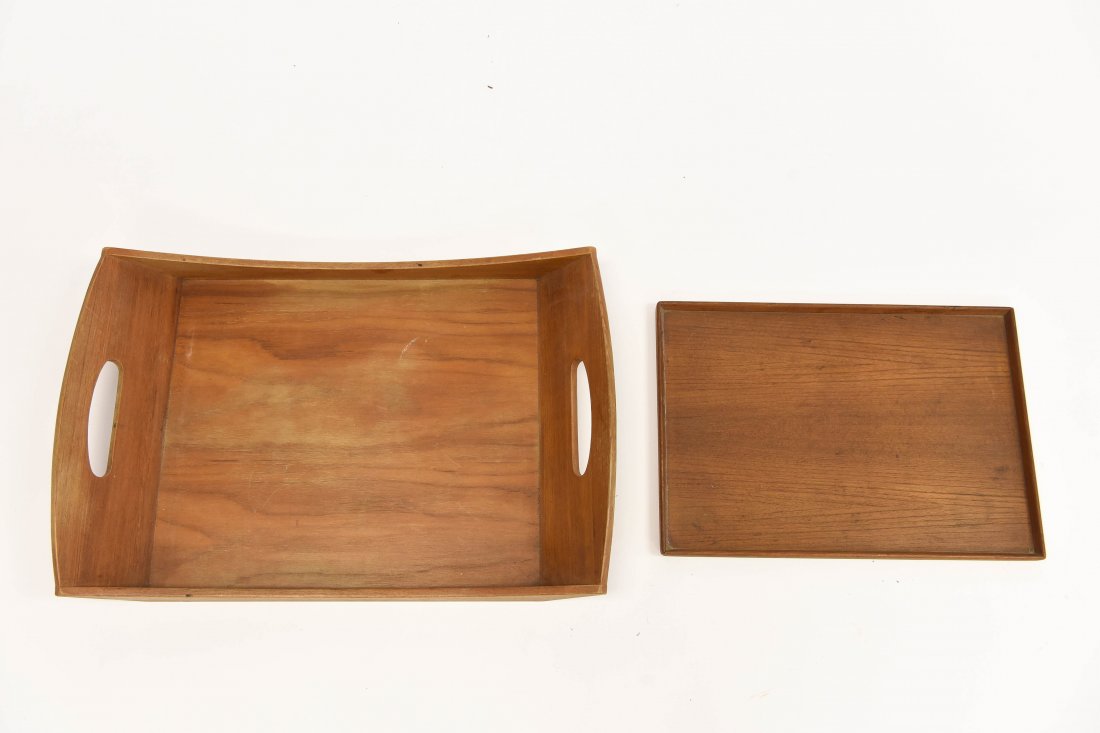 TWO TEAK TRAYS (1 of 8)