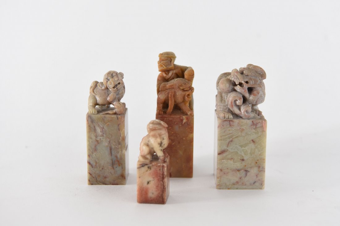FOUR CHINESE STONE SEALS (1 of 8)