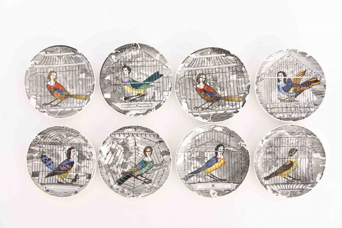 FORNASETTI MODERNIST BIRD PEOPLE COASTER SET (1 of 9)