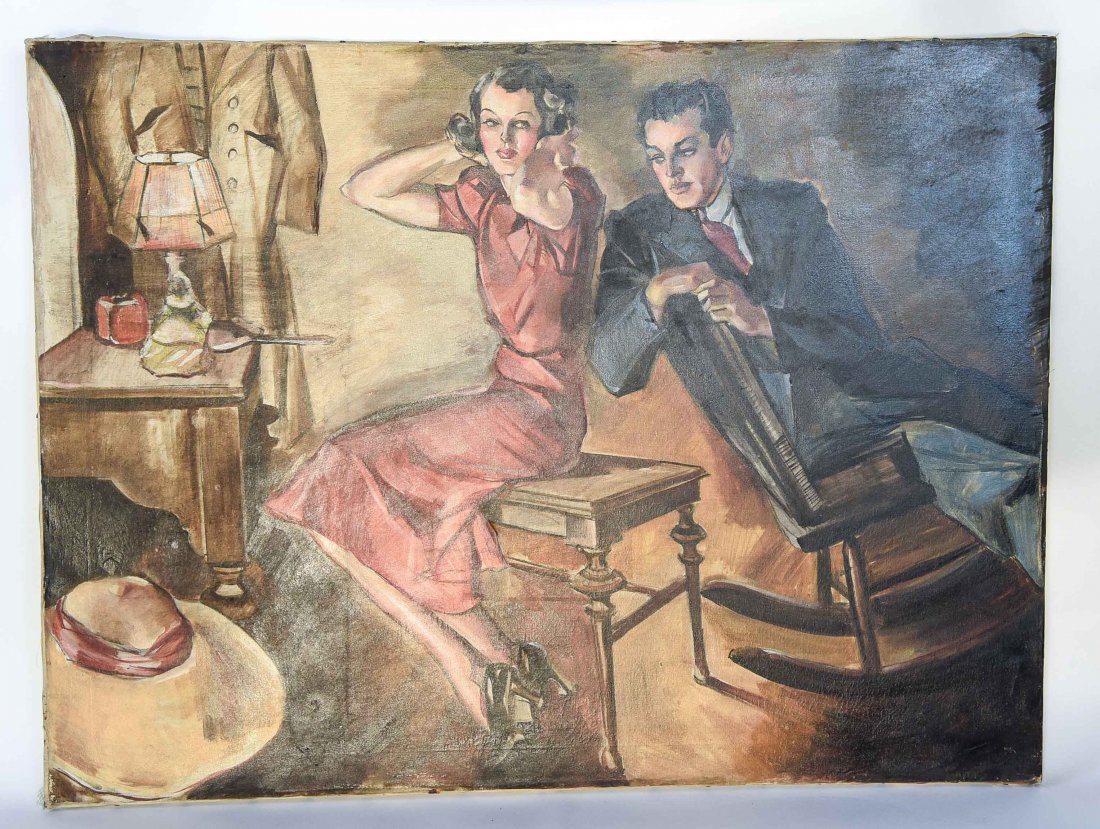 ROMANTIC PULP MAGAZINE ART DECO ILLUSTRATION (1 of 8)