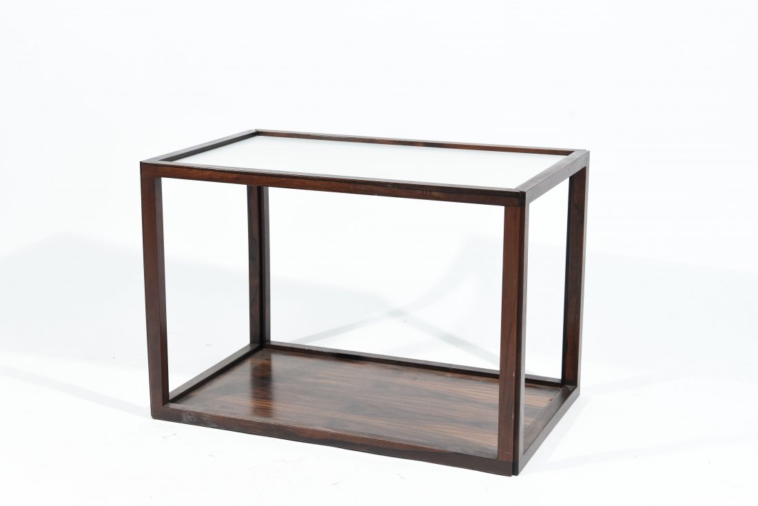 ROSEWOOD AND LAMINATE END TABLE (1 of 5)