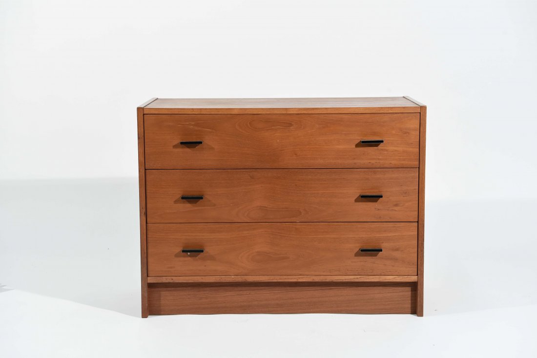 TEAK 3 DRAWER LOW CHEST (1 of 8)