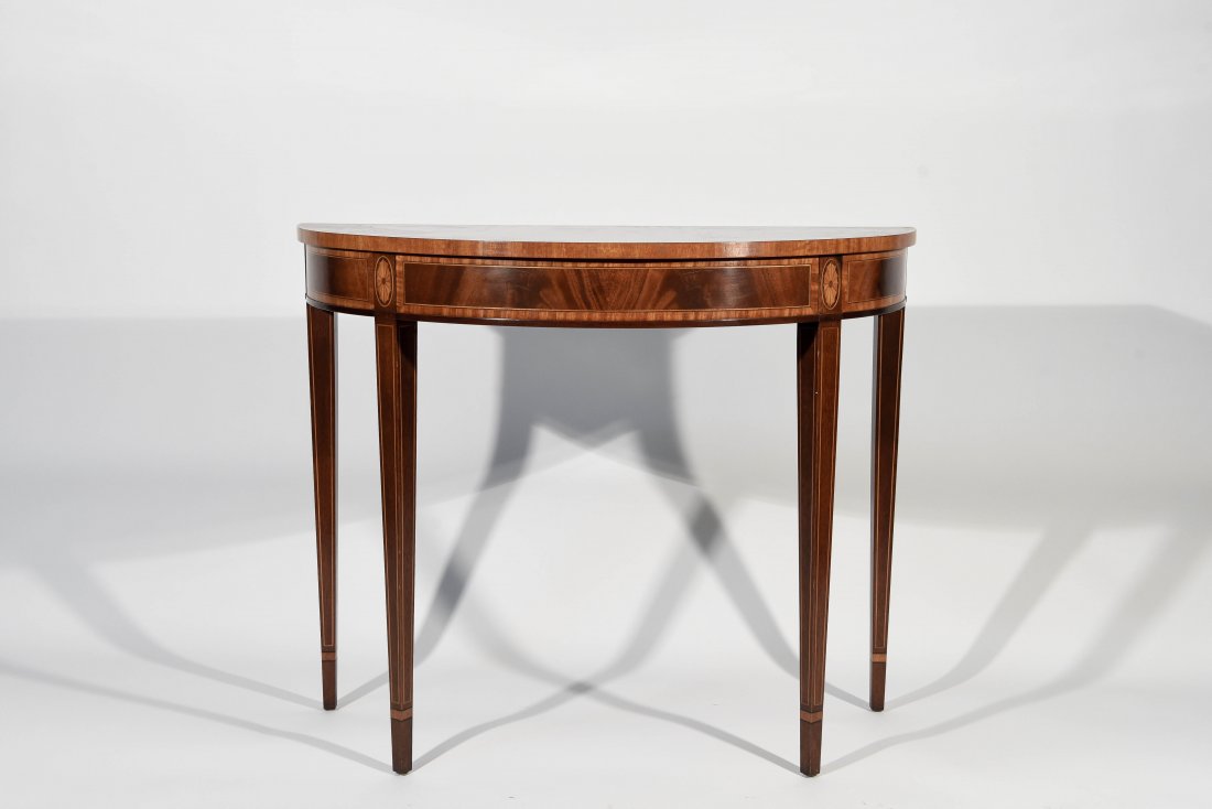 ANTIQUE INLAID FLIP TOP TABLE (1 of 9)