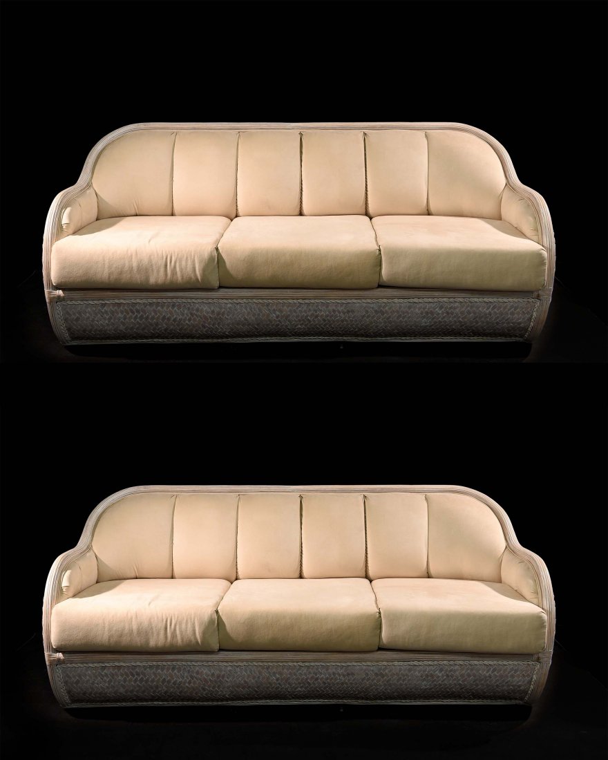 (2) RATTAN SOFAS ATTR. KARL SPRINGER FOR DONGIA (1 of 8)