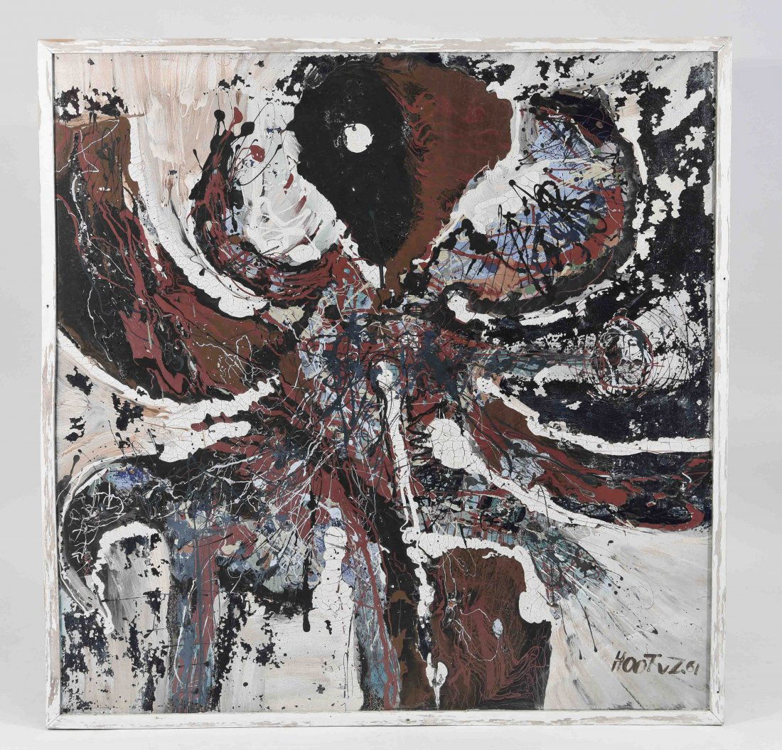 HOOT VON ZITEWITZ HOOTVZ 1961 ABSTRACT PAINTING (1 of 8)