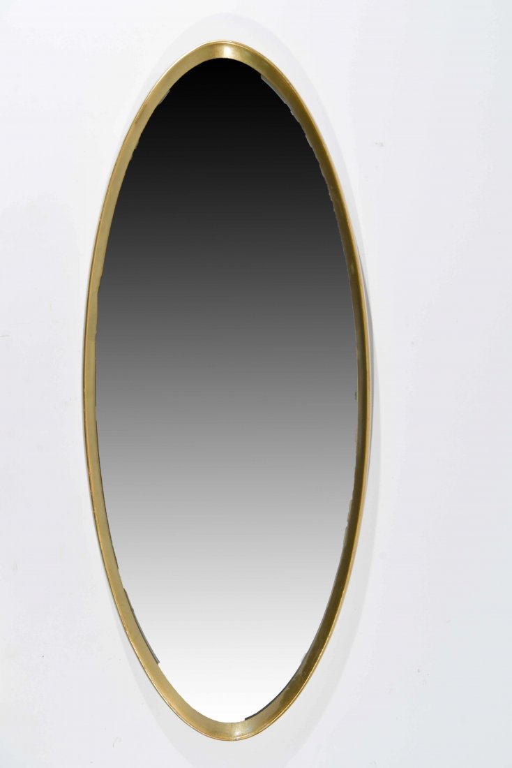CIRCA 1960S GILT WOOD OVAL MIRROR (1 of 5)