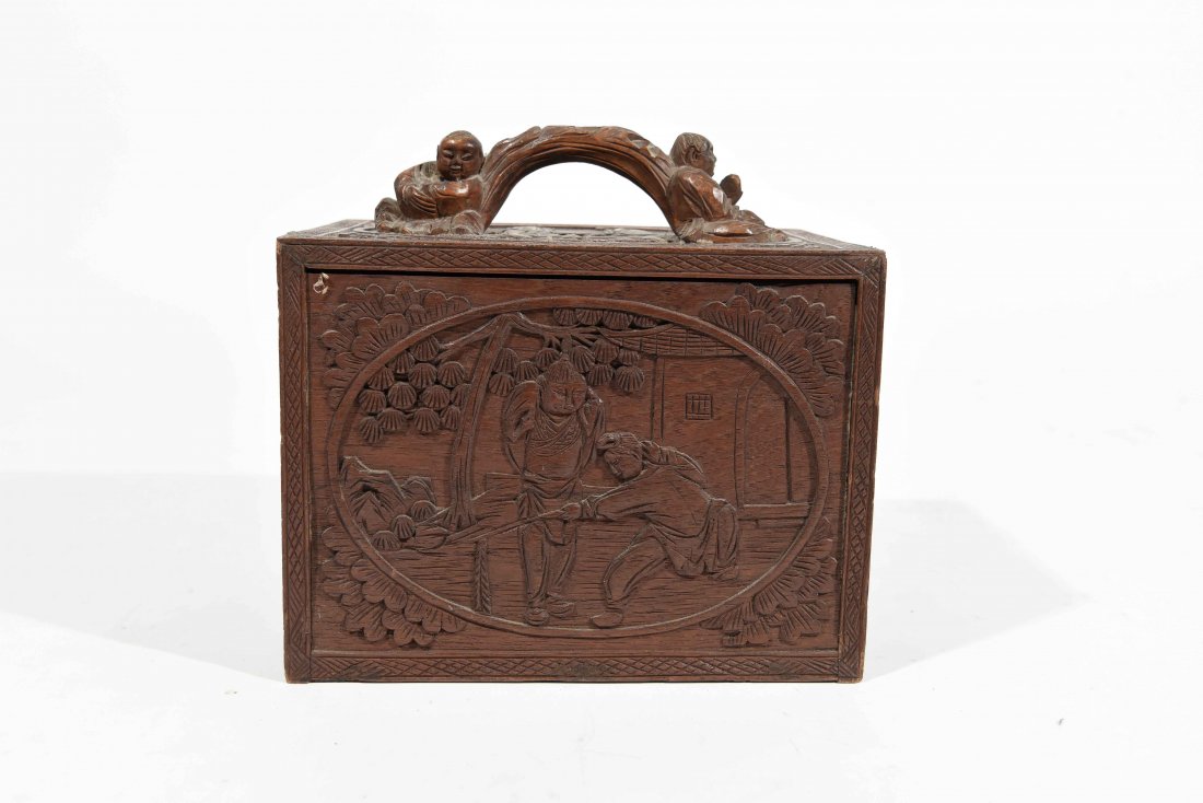 CHINESE CARVED SMALL CHEST OF DRAWERS (1 of 10)