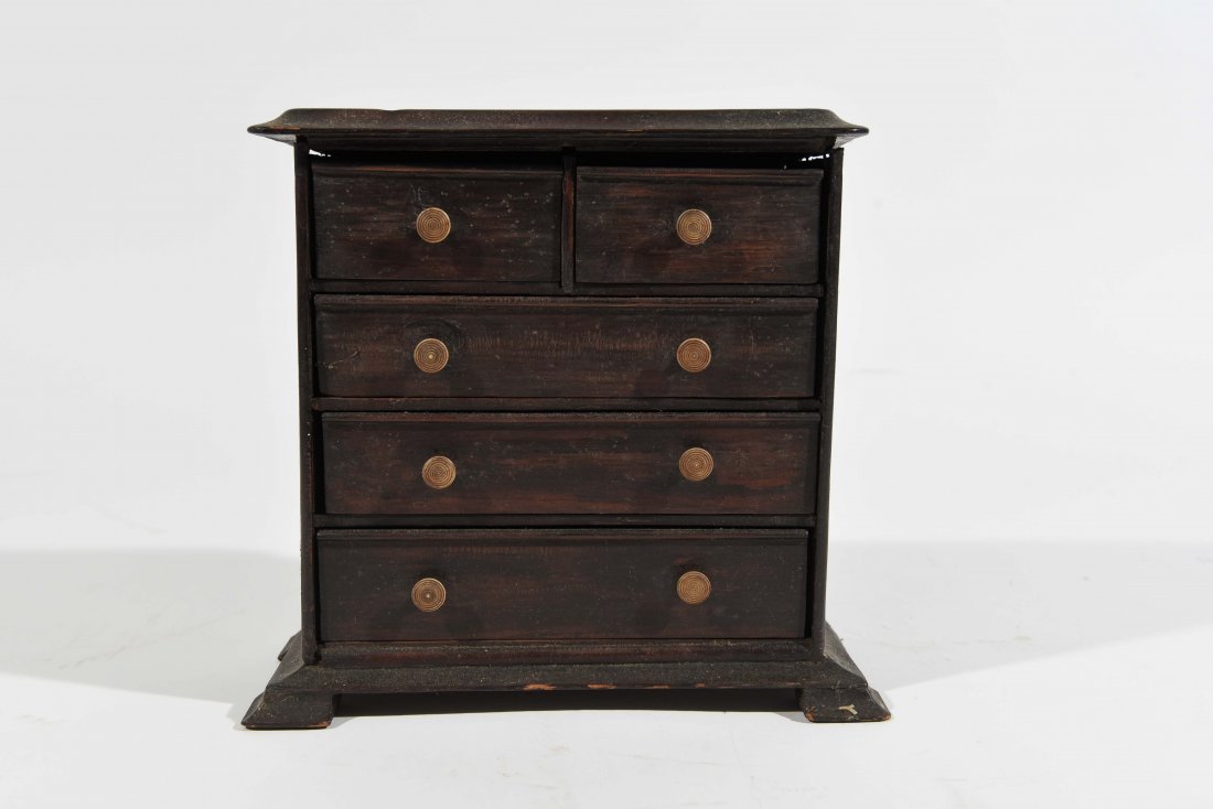 ANTIQUE MINIATURE CHEST OF DRAWERS (1 of 5)