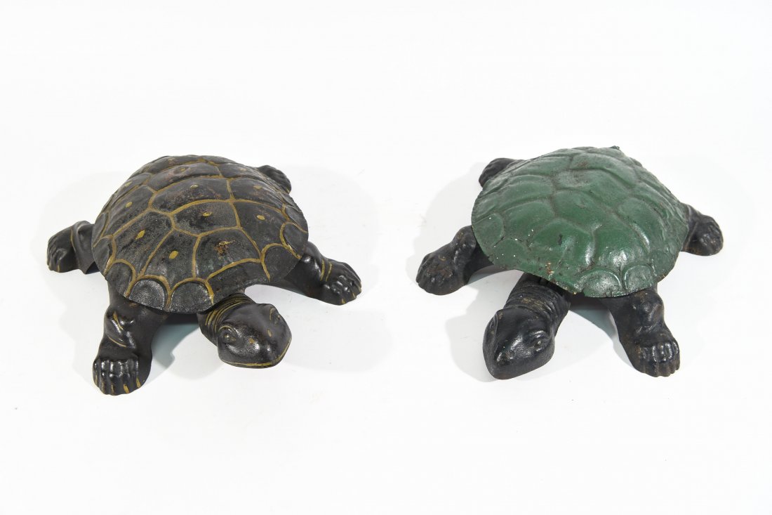 TWO ANTIQUE TURTLE SPITTOONS (1 of 10)