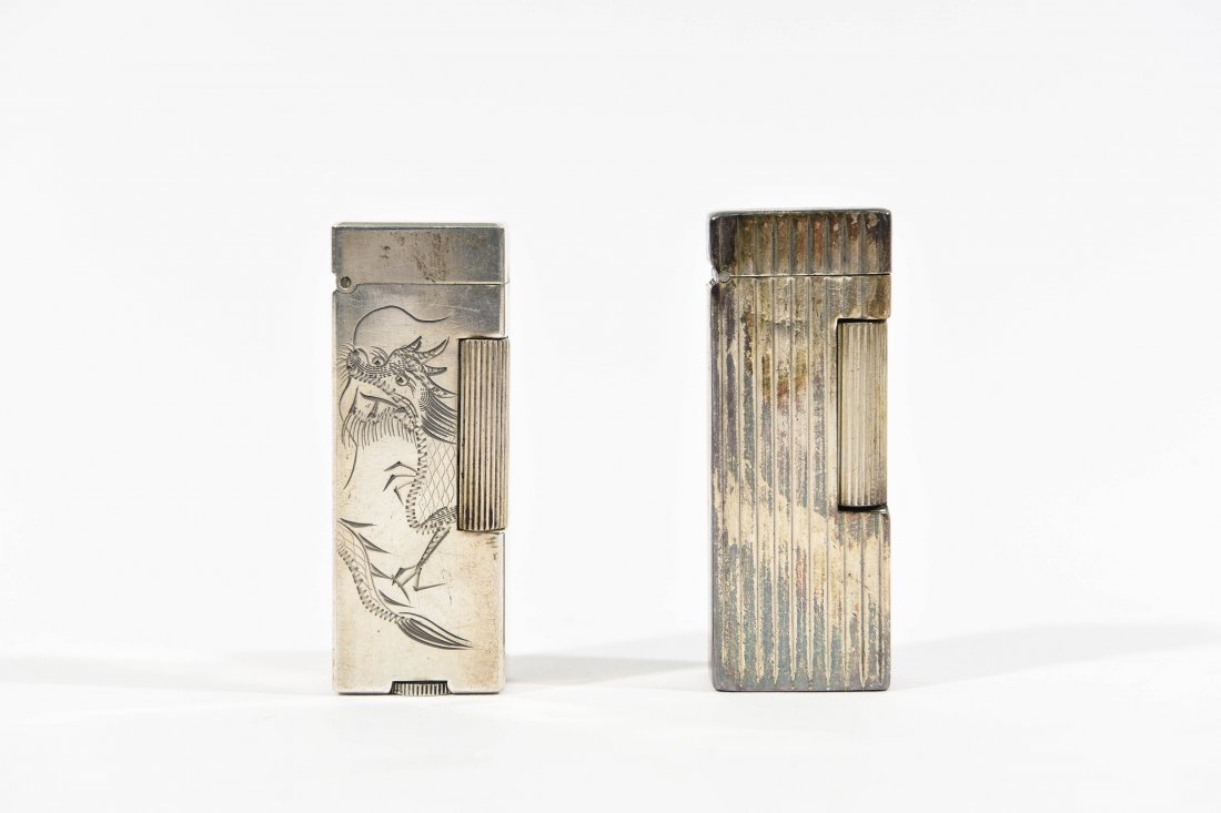 (2) DUNHILL STERLING CASE LIGHTERS (1 of 5)