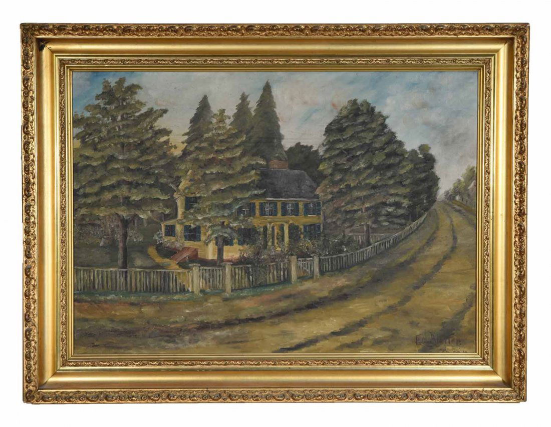 ED BLEILER (20TH CENTURY ARTIST) O/C COLONIAL HOME (1 of 10)