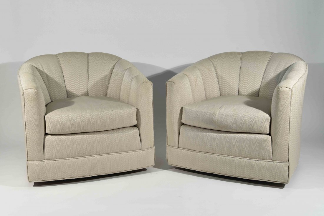 PAIR OF MILO BAUGHMAN SWIVEL LOUNGE CHAIRS (1 of 7)
