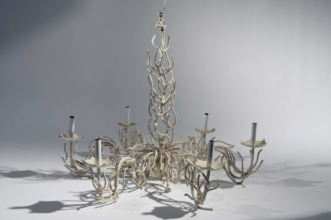 EARLY 1970S PHYLLIS MORRIS FAUX CORAL CHANDELIER (1 of 7)