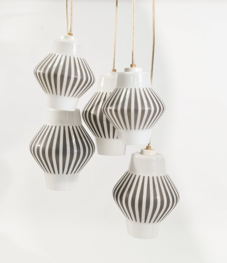 MID-CENTURY 5 LIGHT PENDANT LAMP (1 of 6)