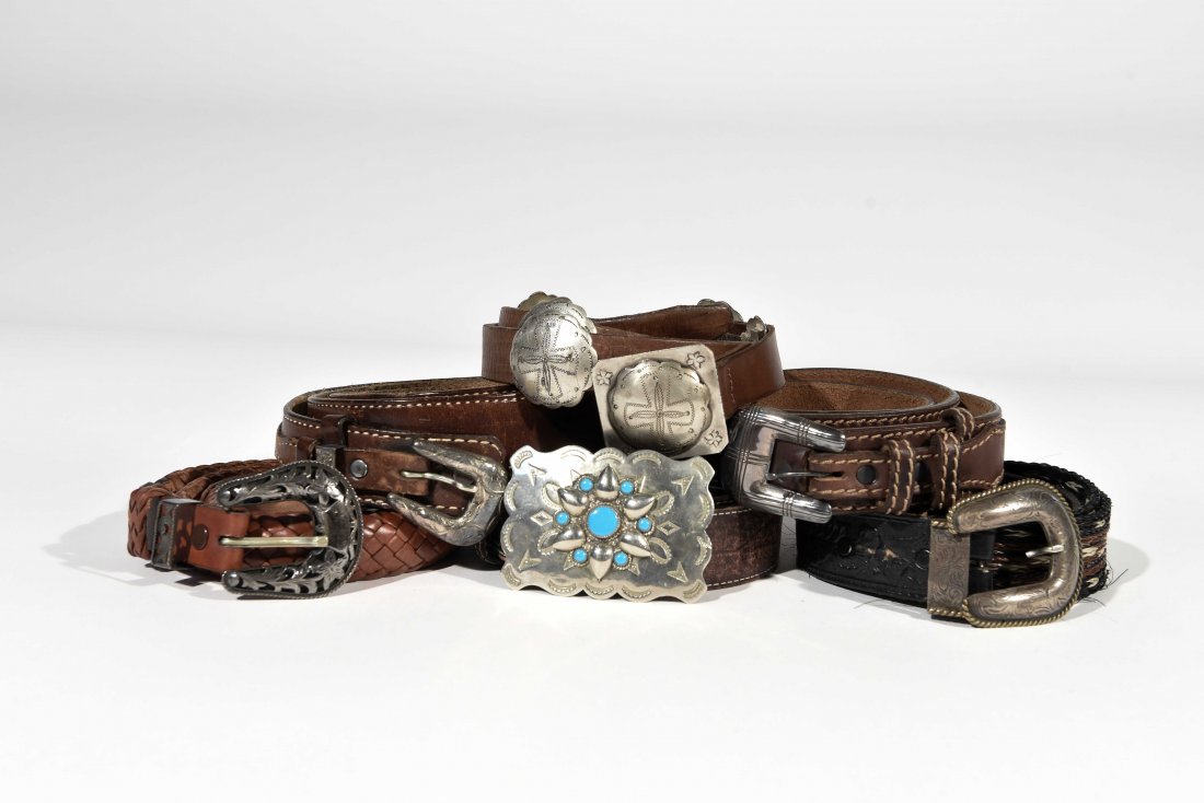 GROUPING OF NATIVE AMERICAN & WESTERN BELTS & (1 of 9)