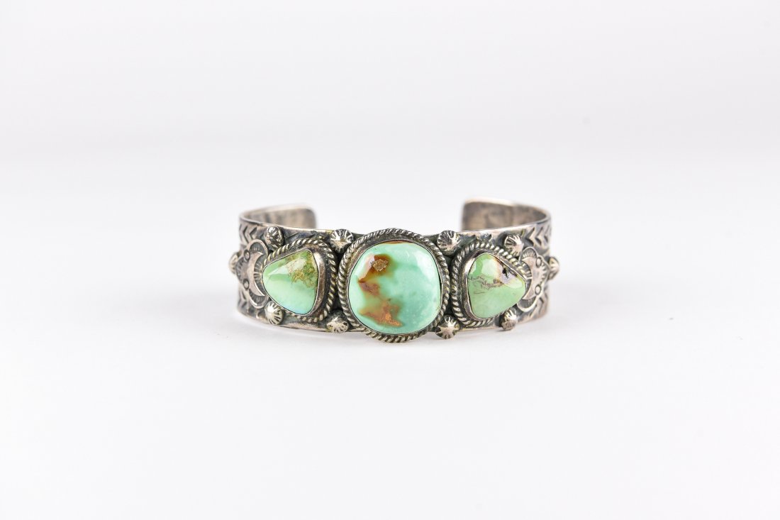 NAVAJO STERLING & TURQUOISE BRACELET 2 (1 of 6)