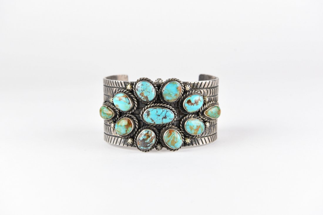 NAVAJO STERLING & TURQUOISE BRACELET 5 (1 of 7)