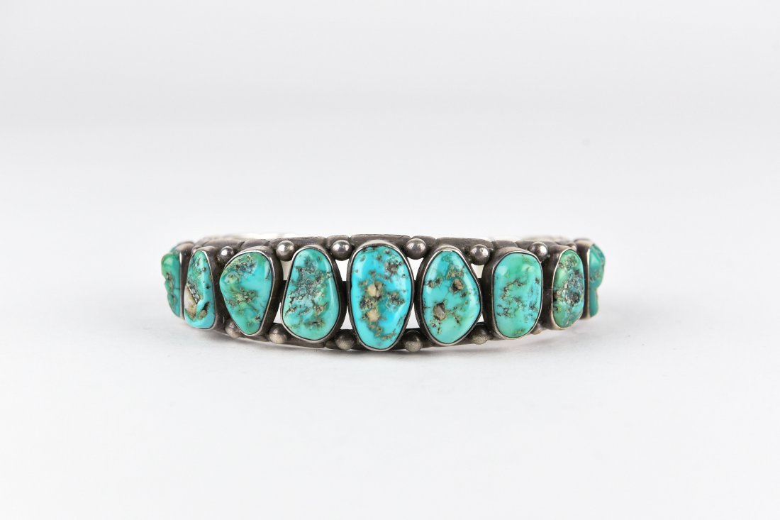 NAVAJO STERLING & TURQUOISE BRACELET 22 (1 of 6)