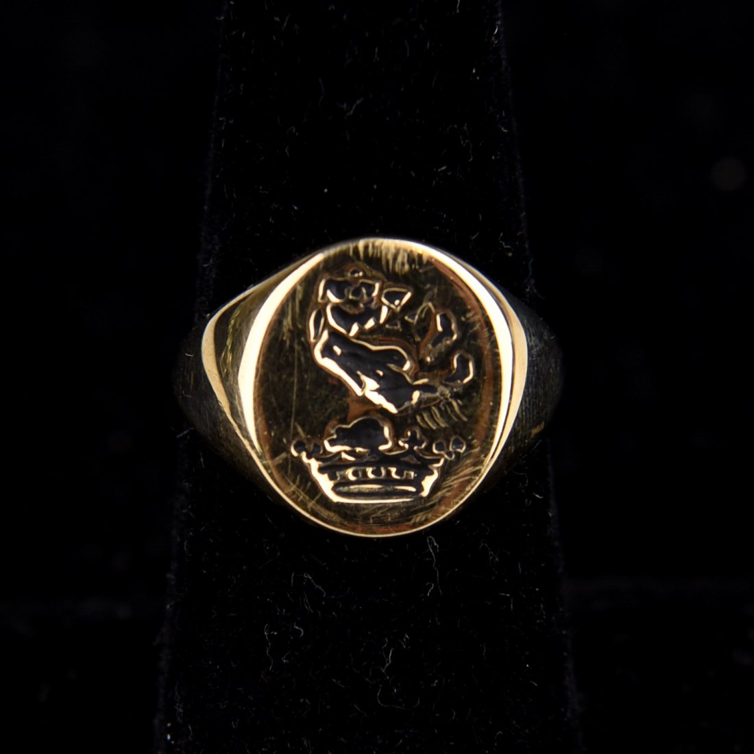 GOLD SIGNET CREST RING (1 of 4)