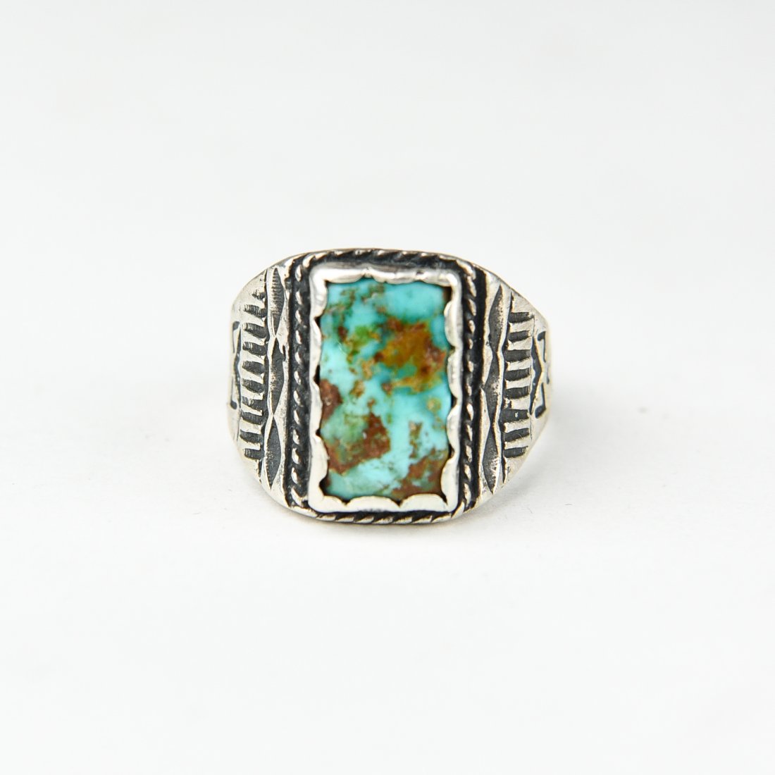 NAVAJO STERLING AND TURQUOISE RING (1 of 5)