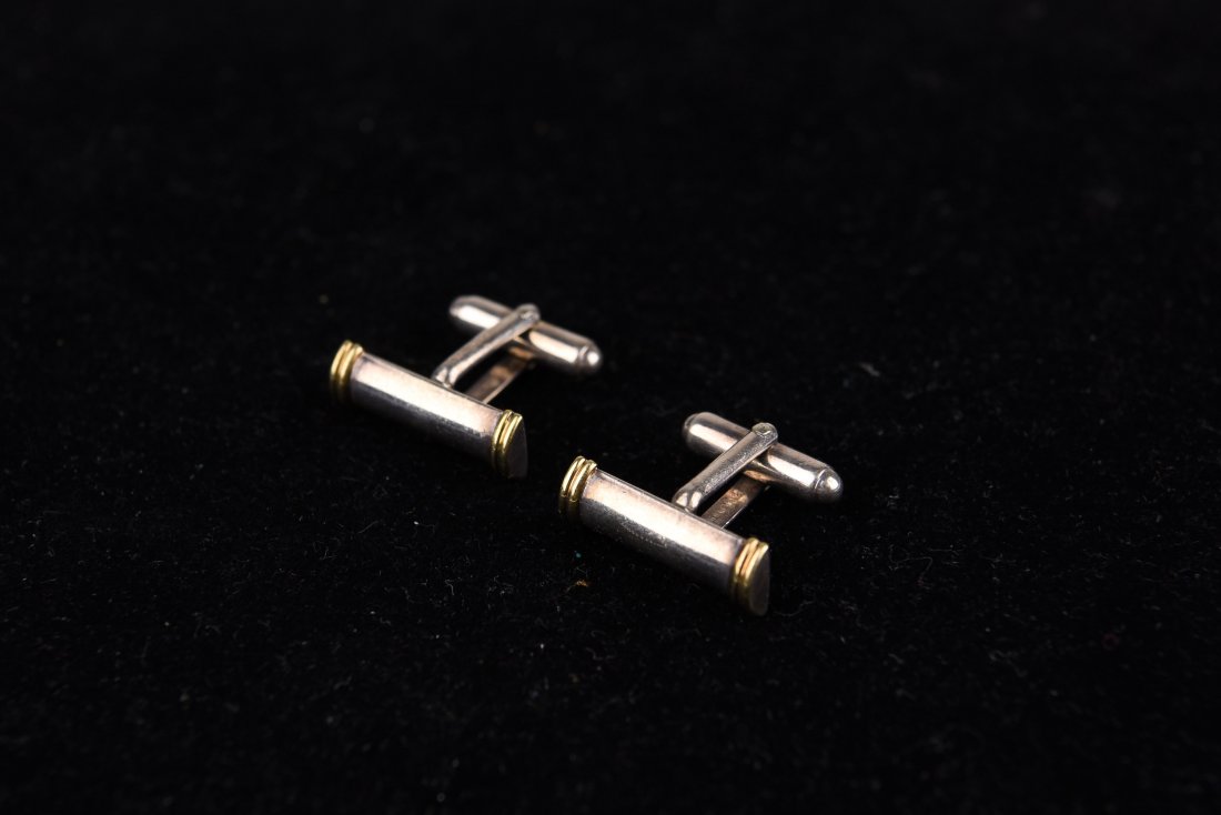 TIFFANY STERLING & GOLD CUFFLINKS (1 of 5)