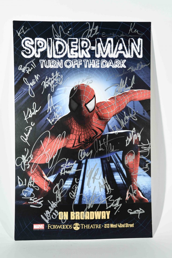 SPIDER-MAN POSTER: Dimensions: H 22" x W 14" Condition: Dents to frame