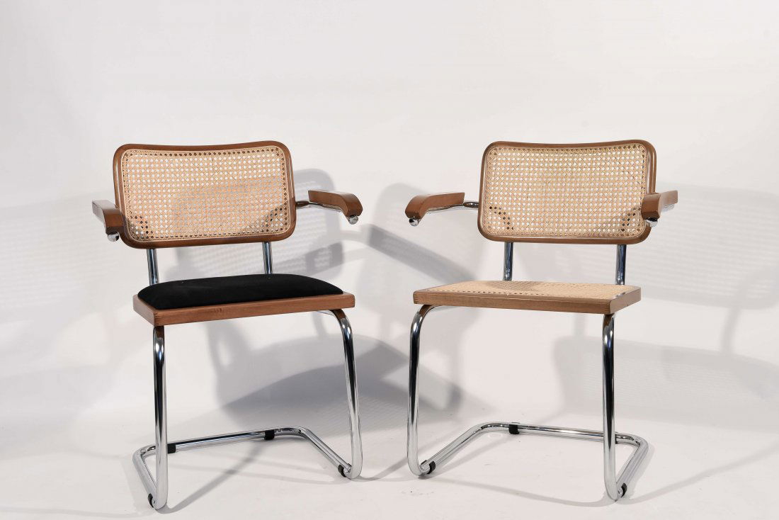 PAIR OF CESCA STYLE CANE AND CHROME CHAIRS (1 of 10)