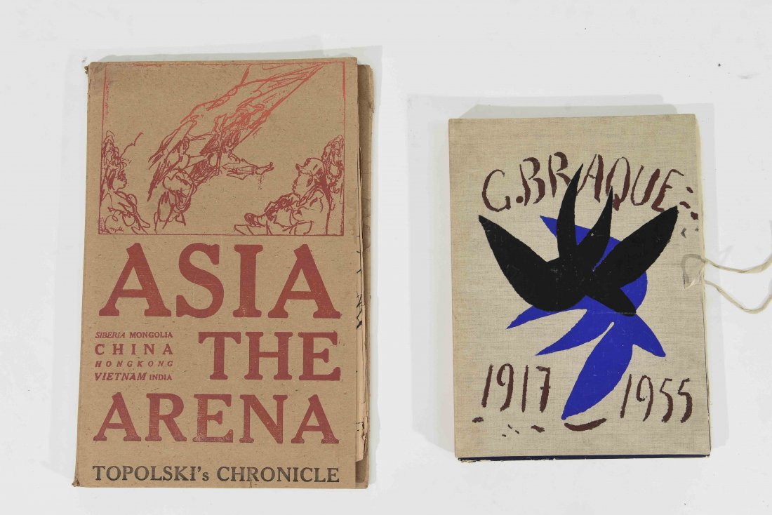 GEORGES BRAQUE & TOPOLSKI PORTFOLIOS: Dimensions: Braque: H 15.5" x W 12" Condition: Some losses and staining to cover. Not sure everything is present.