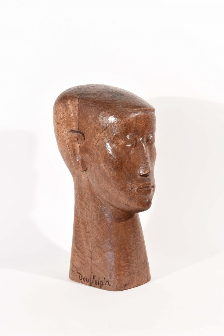 ISRAELI CARVED WOODEN HEAD SCULPTURE (1 of 8)