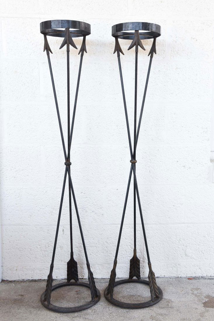 ANTIQUE FRENCH IRON ARROW PLANT STANDS (1 of 7)