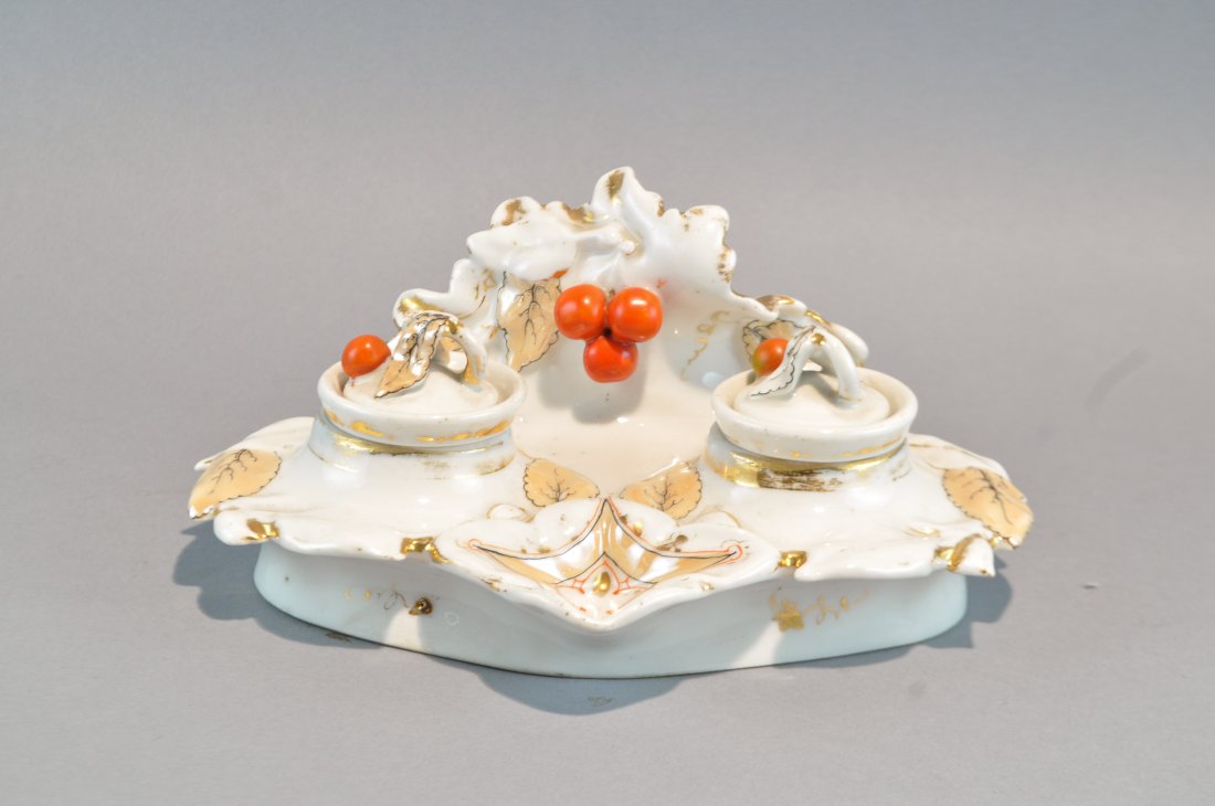 KPM DOUBLE PORCELAIN INKWELL (1 of 8)