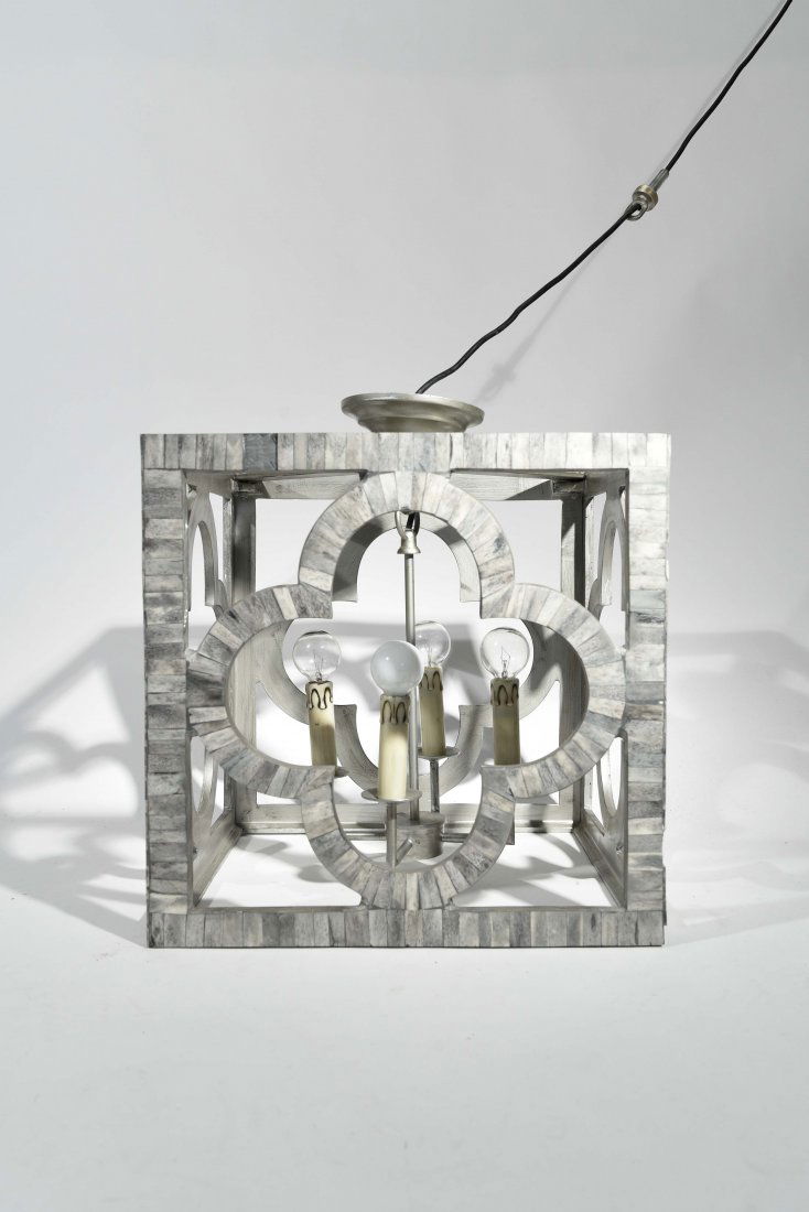 CONTEMPORARY TESSELATED STONE HANGING LANTERN (1 of 10)