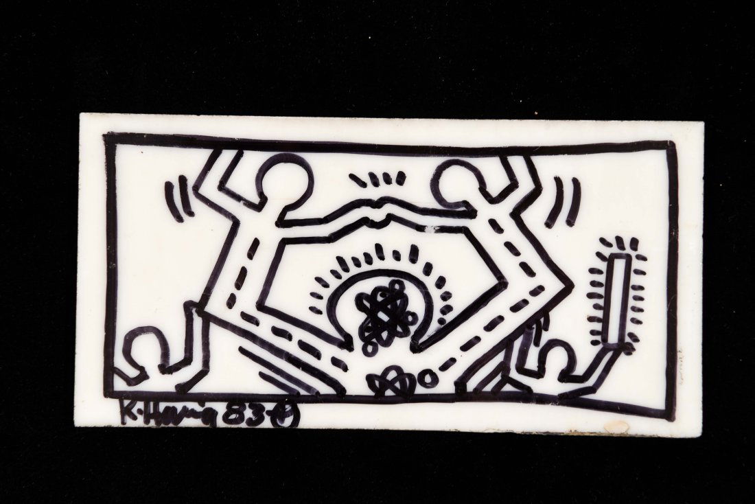 KEITH HARING GLASS SUBWAY TILE 1983 (1 of 5)