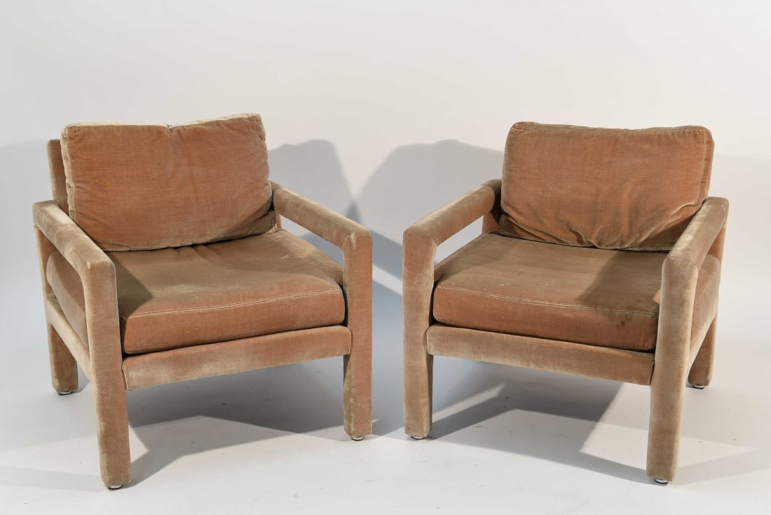PAIR OF MILO BAUGHMAN PARSONS CHAIRS (1 of 10)
