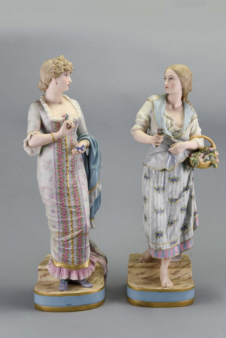 PAIR OF COPELAND PORCELAIN LADY FIGURES (1 of 10)