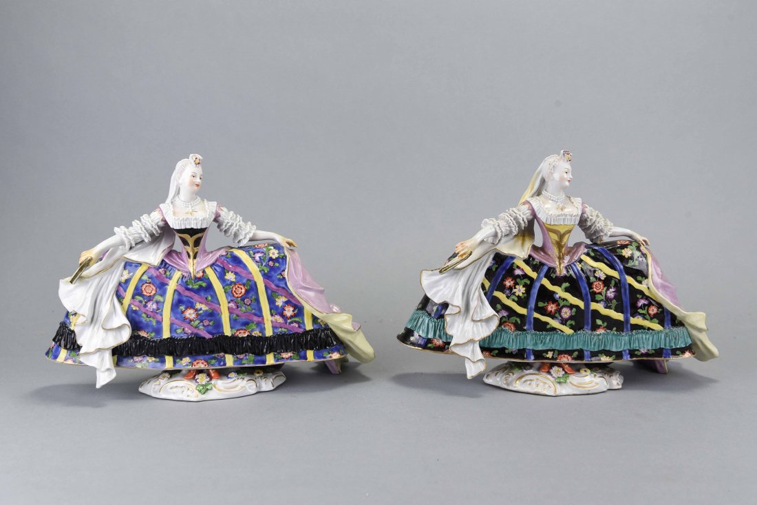 (2) LUDWIGSBURG PORCELAIN LADY FIGURES (1 of 9)