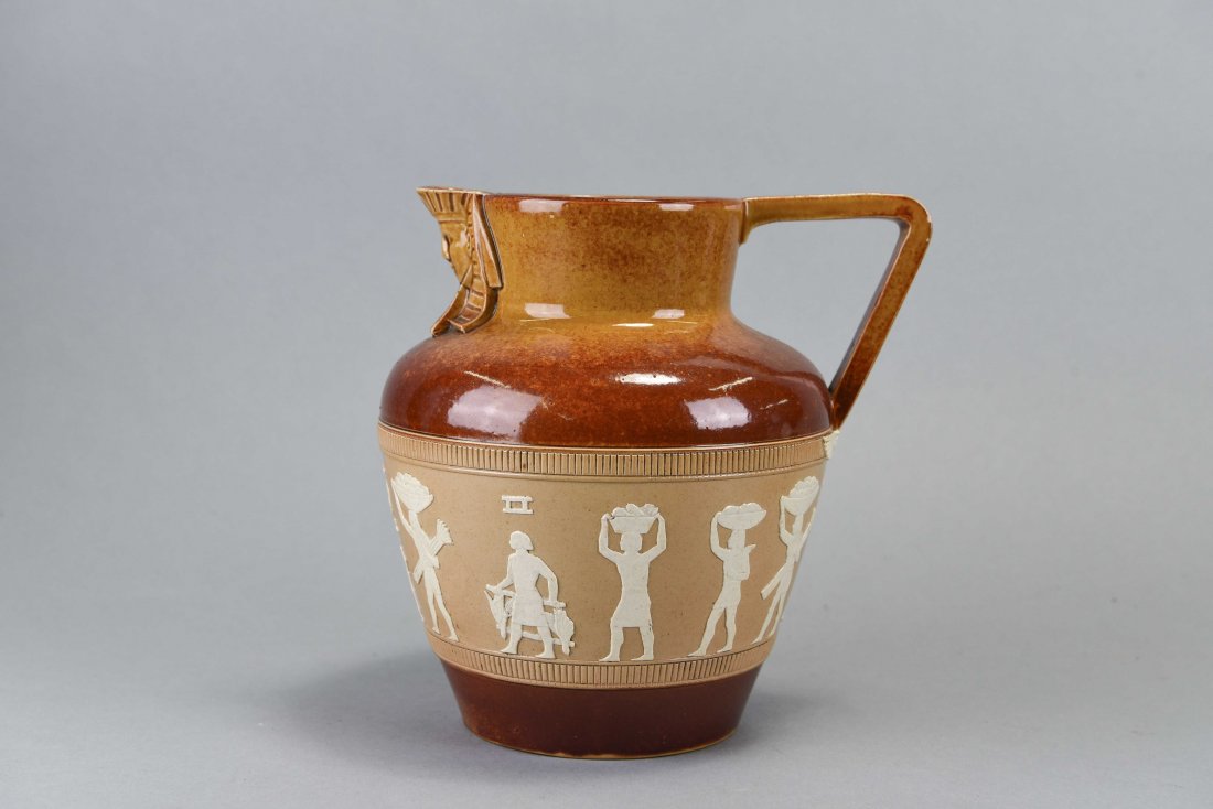 ROYAL DOULTON EGYPTIAN REVIVAL STONEWARE PITCHER (1 of 8)