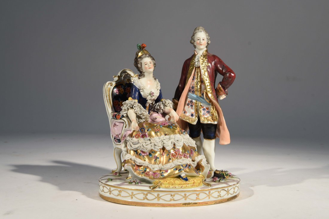 MEISSEN STYLE PORCELAIN FIGURE GROUP (1 of 9)
