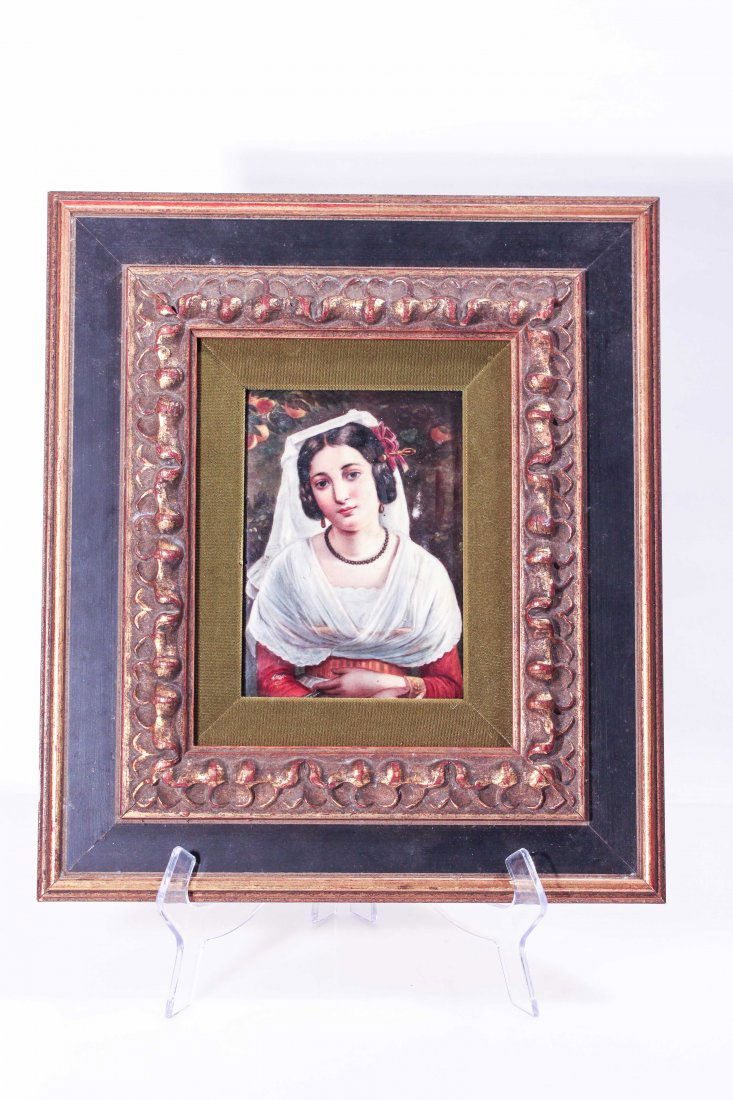 KPM PORCELAIN PLAQUE OF PEASANT WOMAN (1 of 10)