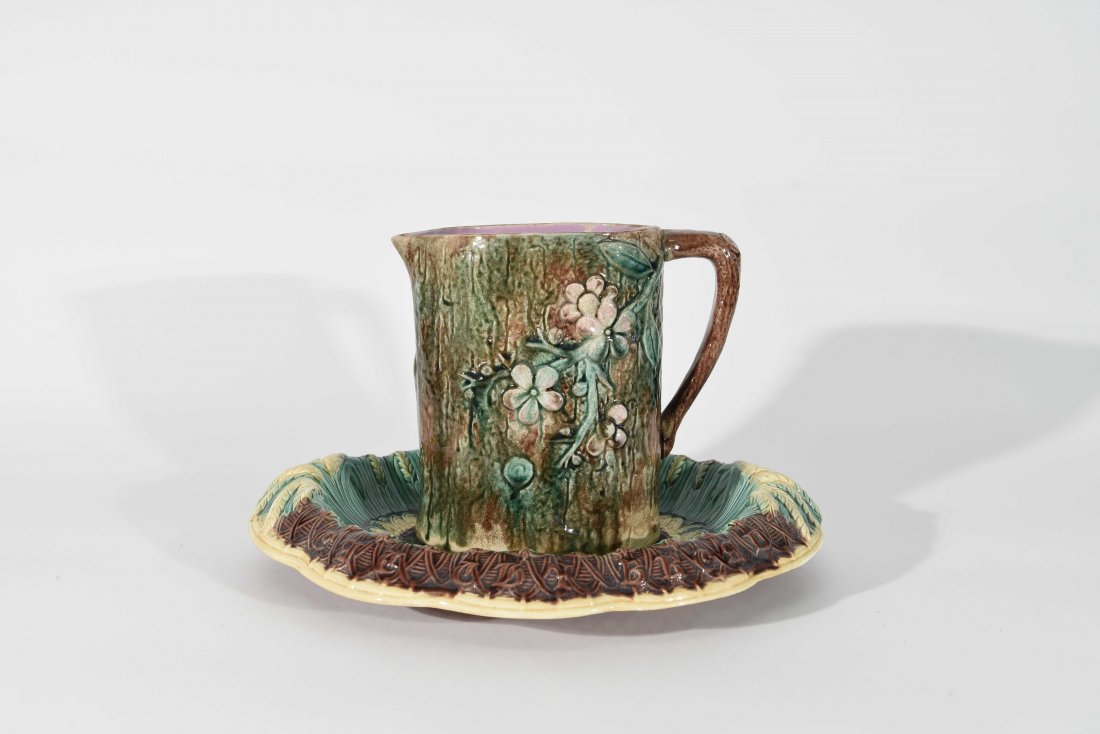 MAJOLICA BREAD DISH AND PITCHER (1 of 10)