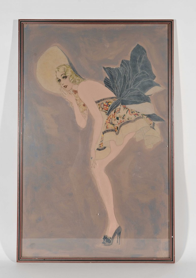 1940'S PIN UP GIRL WATERCOLOR (1 of 10)